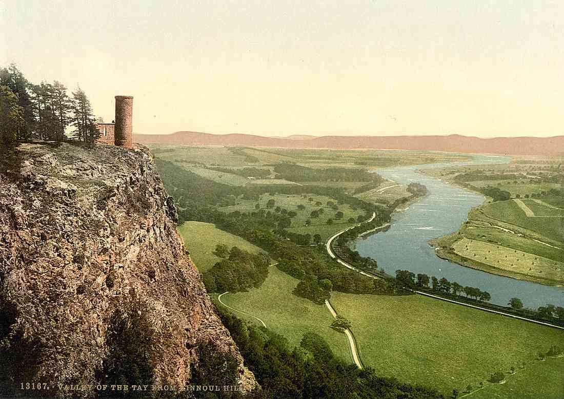 Perthshire Tay Valley From Kinnoul Hill vintage old A4 Photo Print