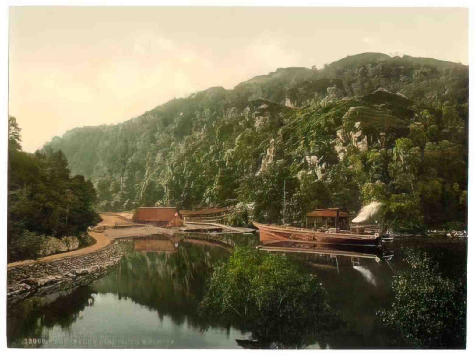 Perthshire Trossachs Lake Katrine Pier Vintage A4 Photo Print