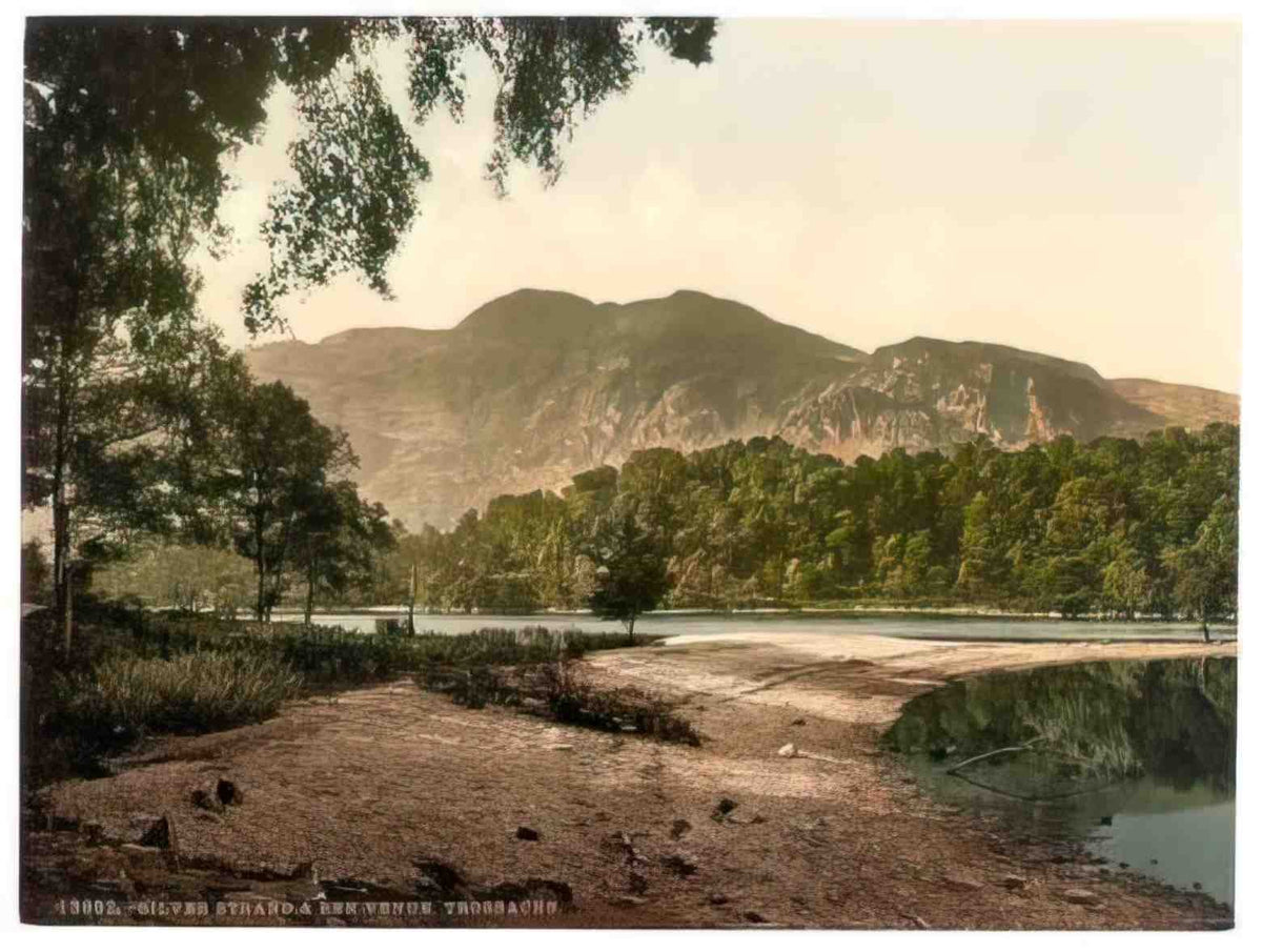 Perthshire Trossachs Silver Strand and Ben Venue Vintage A4 Photo Print