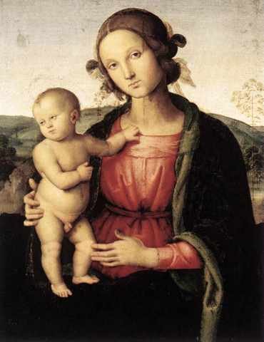 Perugino Pietro MadonnAnd Child Borghese A4 Photo Print
