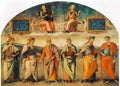 Perugino Pietro Prudence And Justice With Six Antique Wisemen 1497 A4 Photo Print