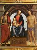Perugino Pietro The MadonnBetween St John The Baptist And St Sebastian 1493 A4 Photo Print