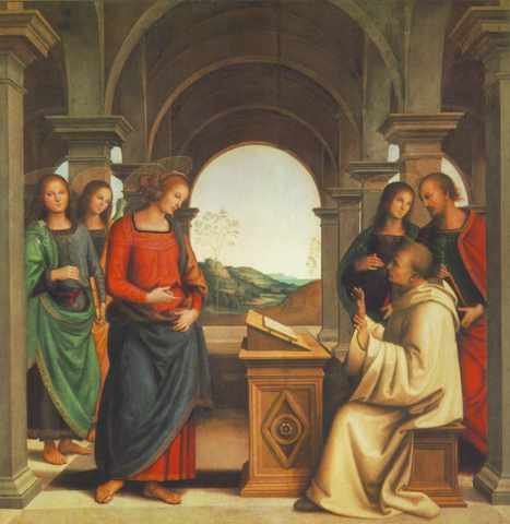 Perugino Pietro The Vision Of St Bernard 1493 A4 Photo Print
