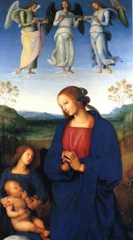Perugino The Virgin And Child With An Angel A4 Photo Print