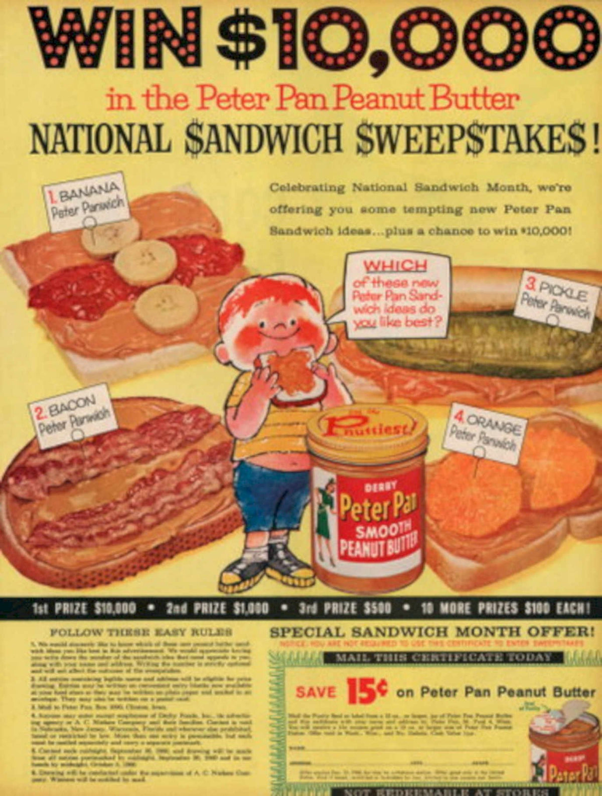 Peter Panwich Sandwiches 1960s Vintage Retro Advert