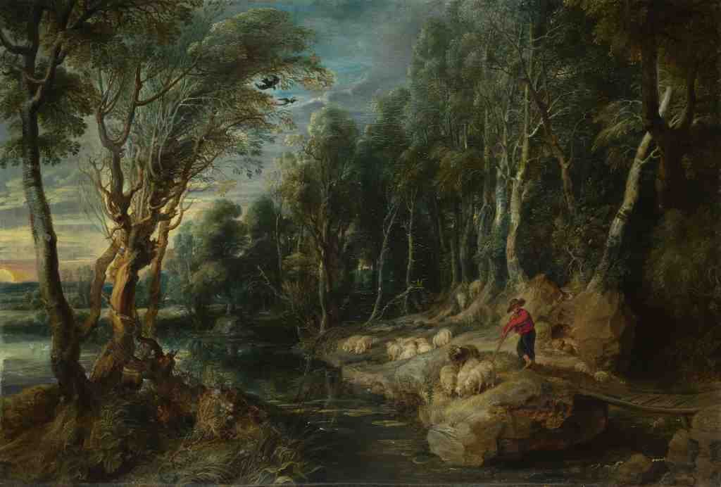 Peter Paul Rubens A Shepherd with his Flock in a Woody Landscape A4 Photo Print