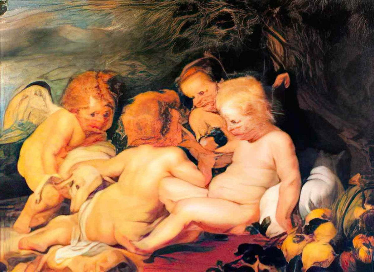 Peter Paul Rubens christ and st john with angels Art A4 Photo Print
