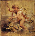 Peter Paul Rubens cupid riding a dolphin Art A4 Photo Print