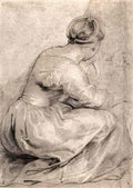 Peter Paul Rubens the girl squatted down 1618 Art A4 Photo Print