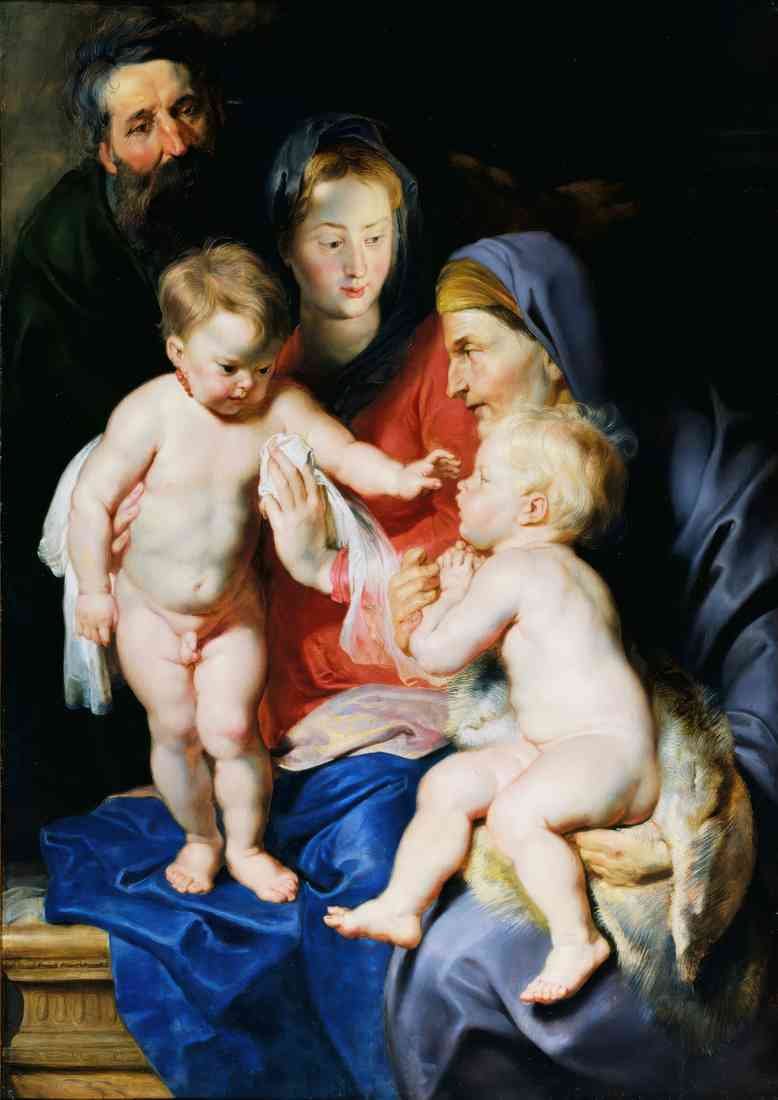 Peter Paul Rubens the holy family with st elizabeth and the infant A4 Photo Print