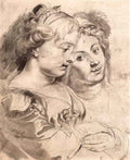 Peter Paul Rubens two young women with a dog Art A4 Photo Print