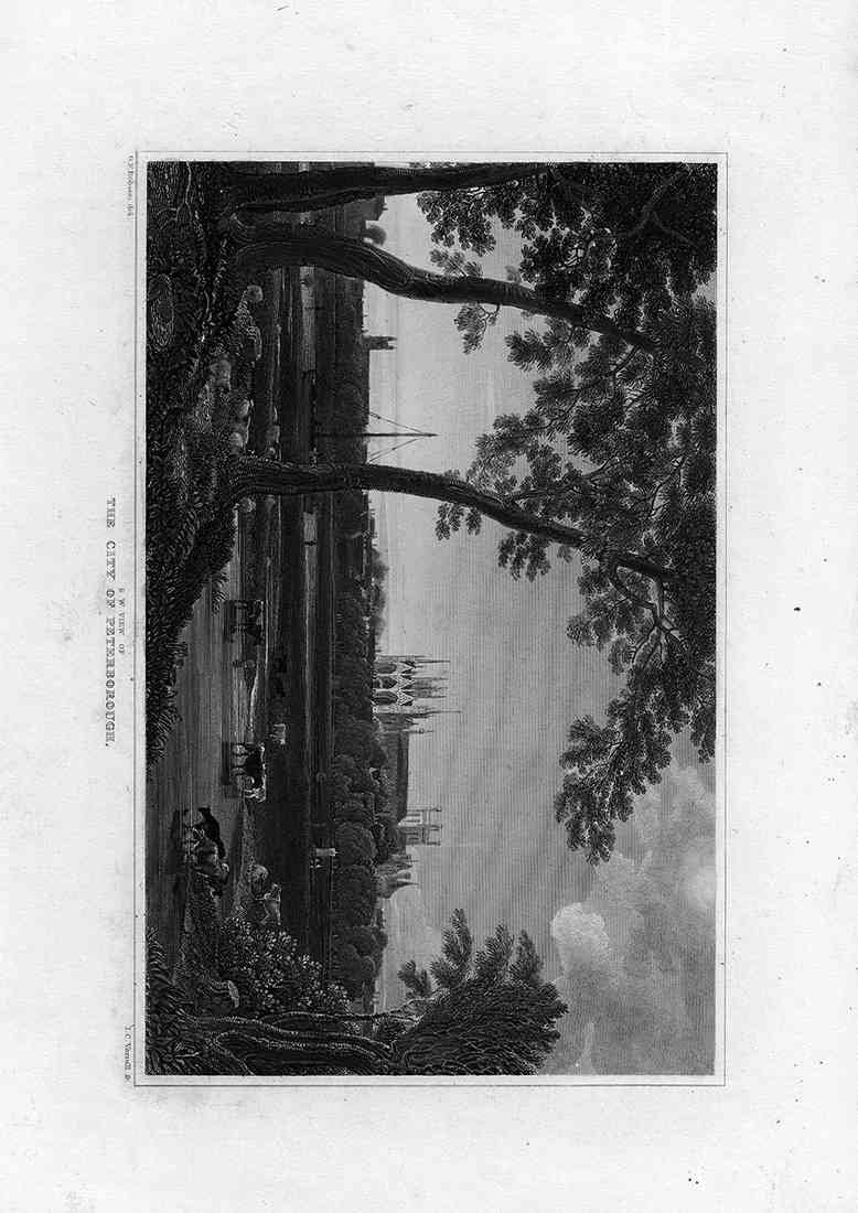 Peterborough England Cathedral Varrall Robson 1840 BW A4 Photo Print