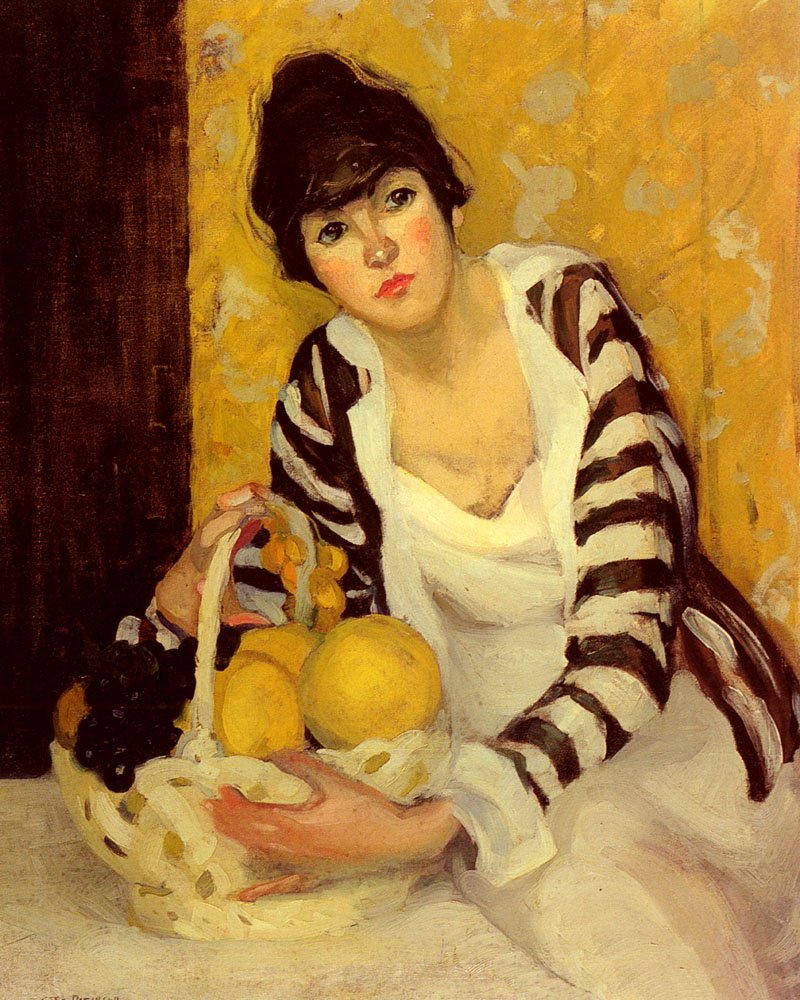 Peterson Jane Girl With Fruit Art A4 Photo Print