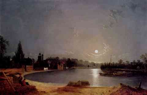 Pether Henry The Thames At Moonlight Twickenham A4 Photo Print