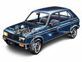 Peugeot 104 cutaway A4 Photo Print