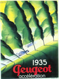 Peugeot 1935 Poster 1930s Vintage Retro Advert Poster