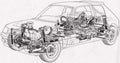 Peugeot 205 cutaway A4 Photo Print