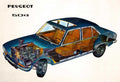 Peugeot 504 cutaway A4 Photo Print