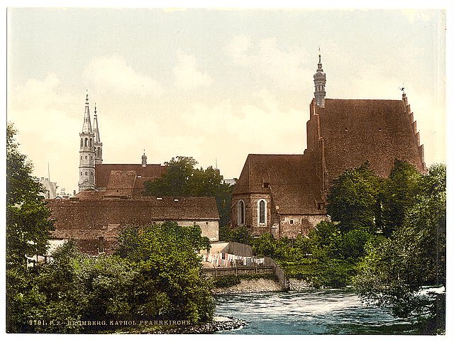 Pfarr Church Bromberg Silesia Vintage A4 Photo Print