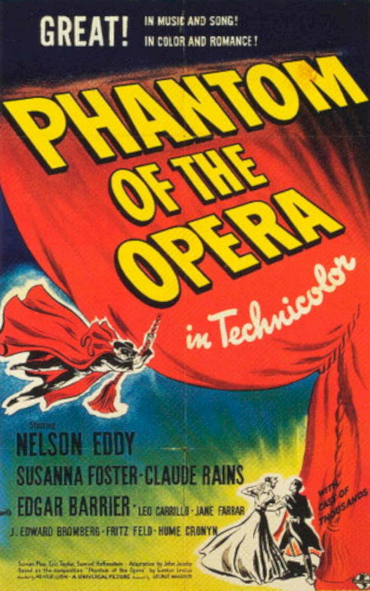 Phantom Opera Poster 1940s Vintage Retro Advert Poster