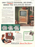 Philco Balanced Beam 1950s Vintage Retro Advert Poster