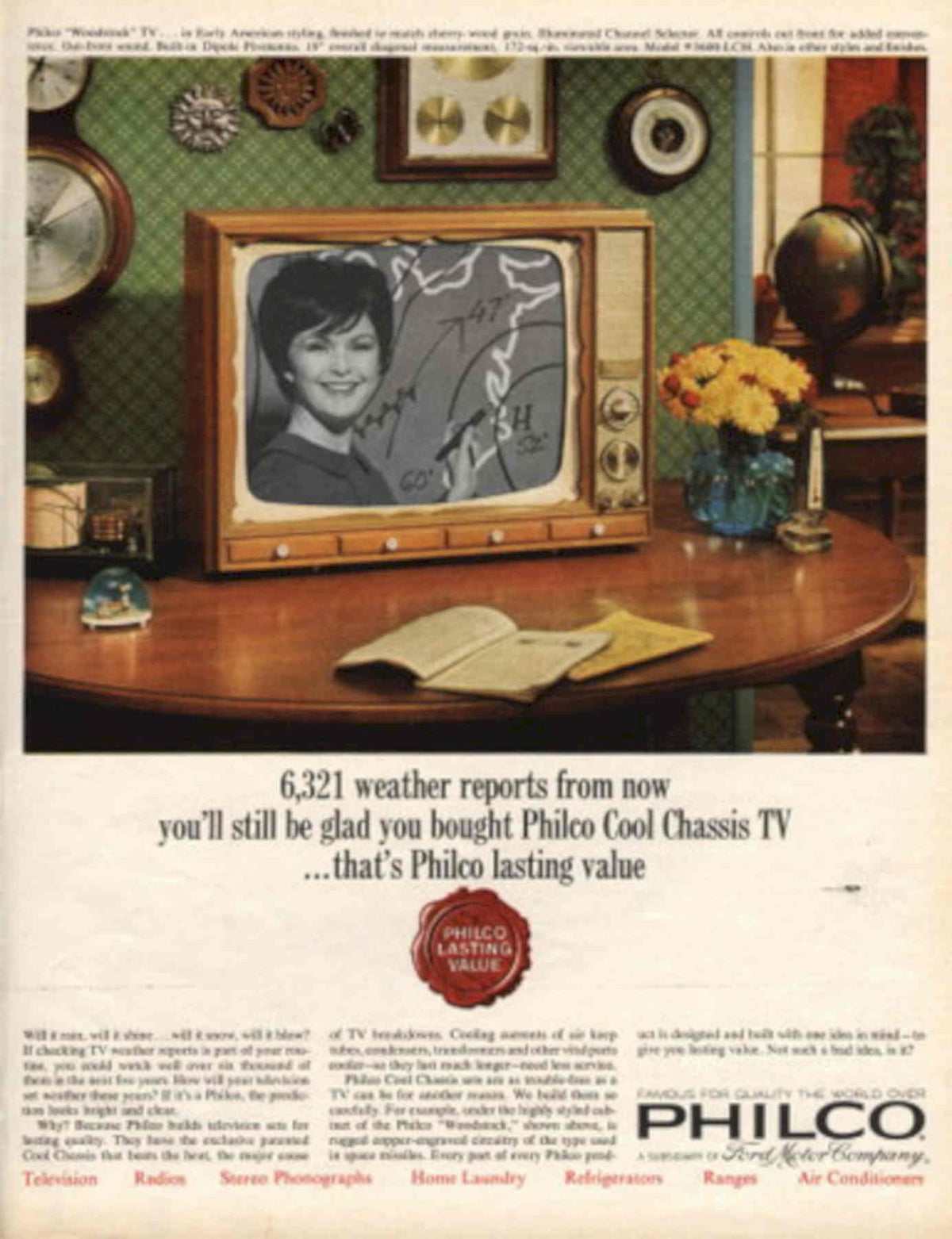 Philco Cool Chassis 1950s Vintage Retro Advert Poster