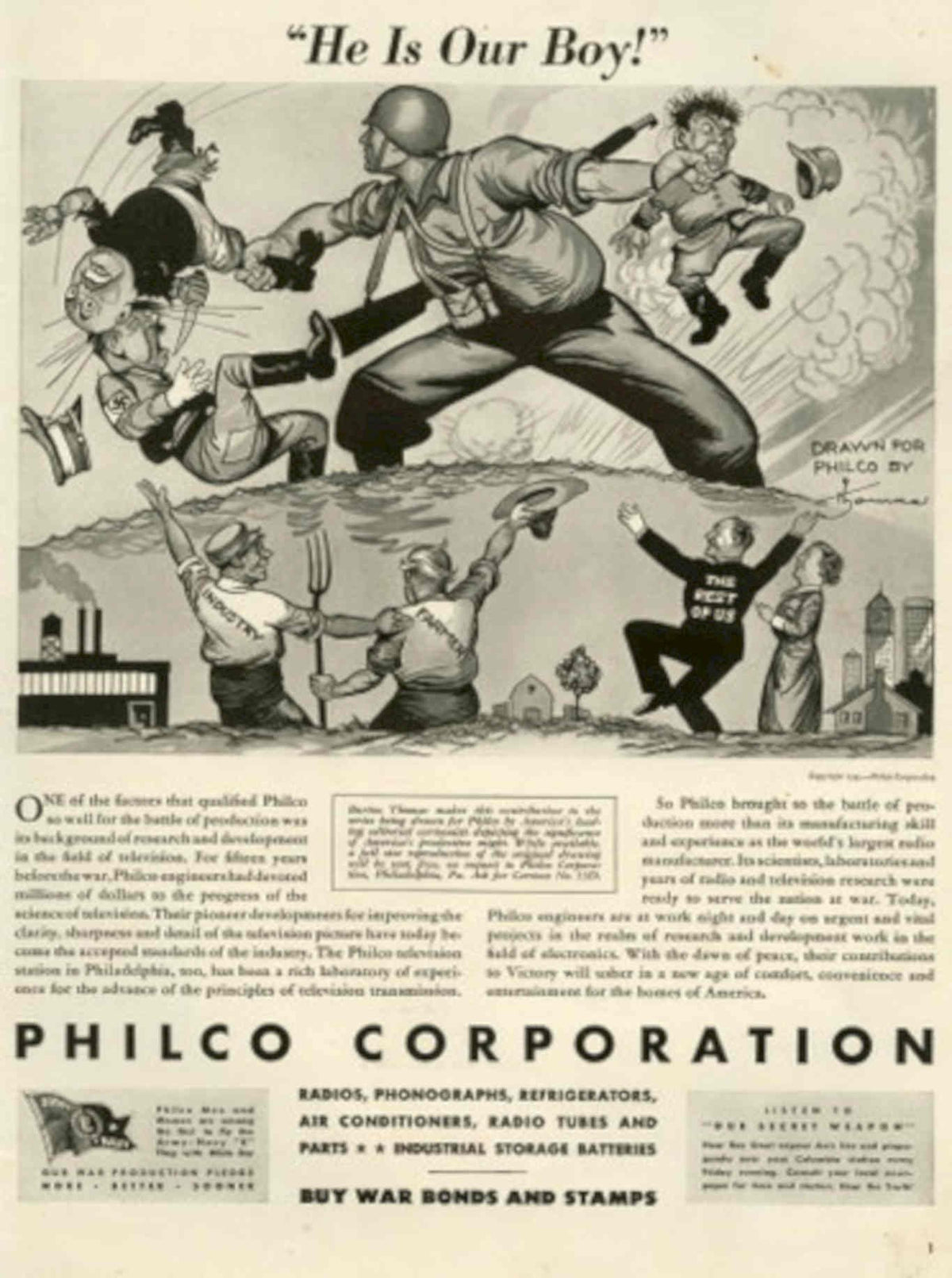 Philco Engineers War 1940s Vintage Retro Advert Poster