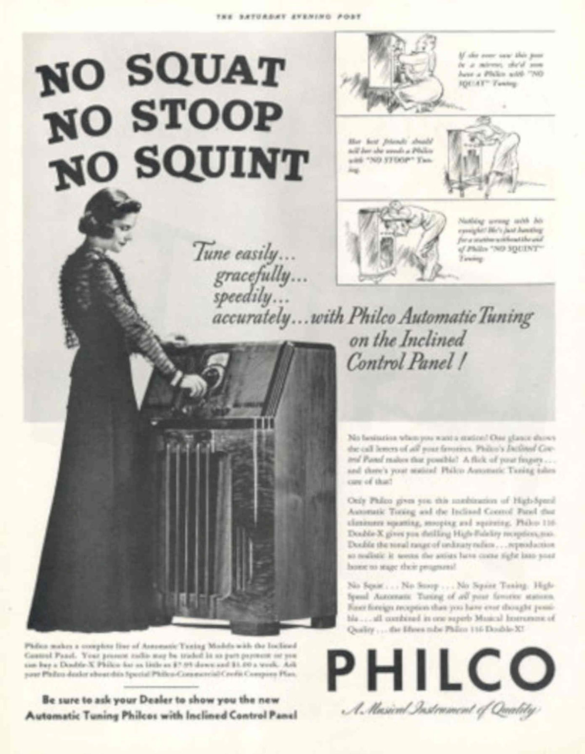 Philco Piano Tuning 1930s Vintage Retro Advert Poster