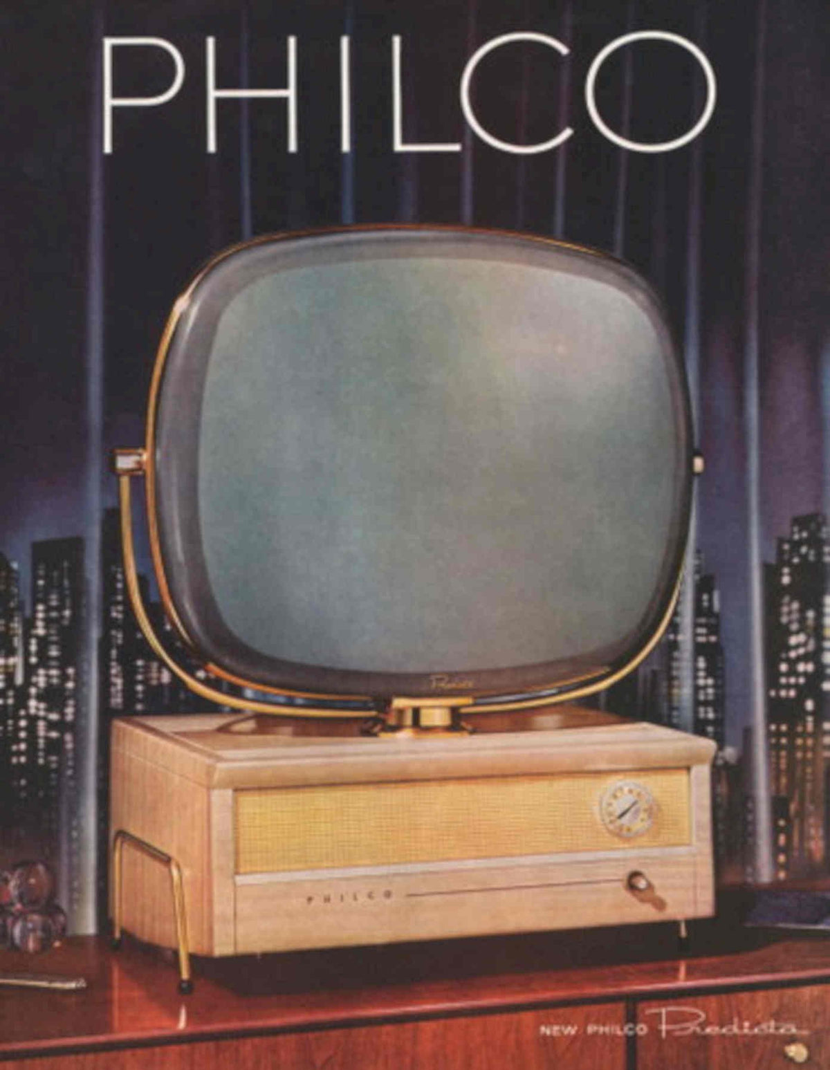 Philco Radista Television 1950s Vintage Retro Advert Poster