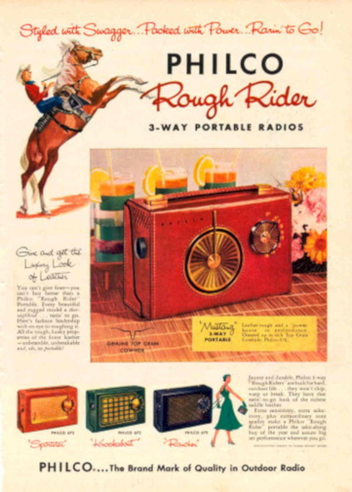 Philco Rough Rider 1950s Vintage Retro Advert Poster