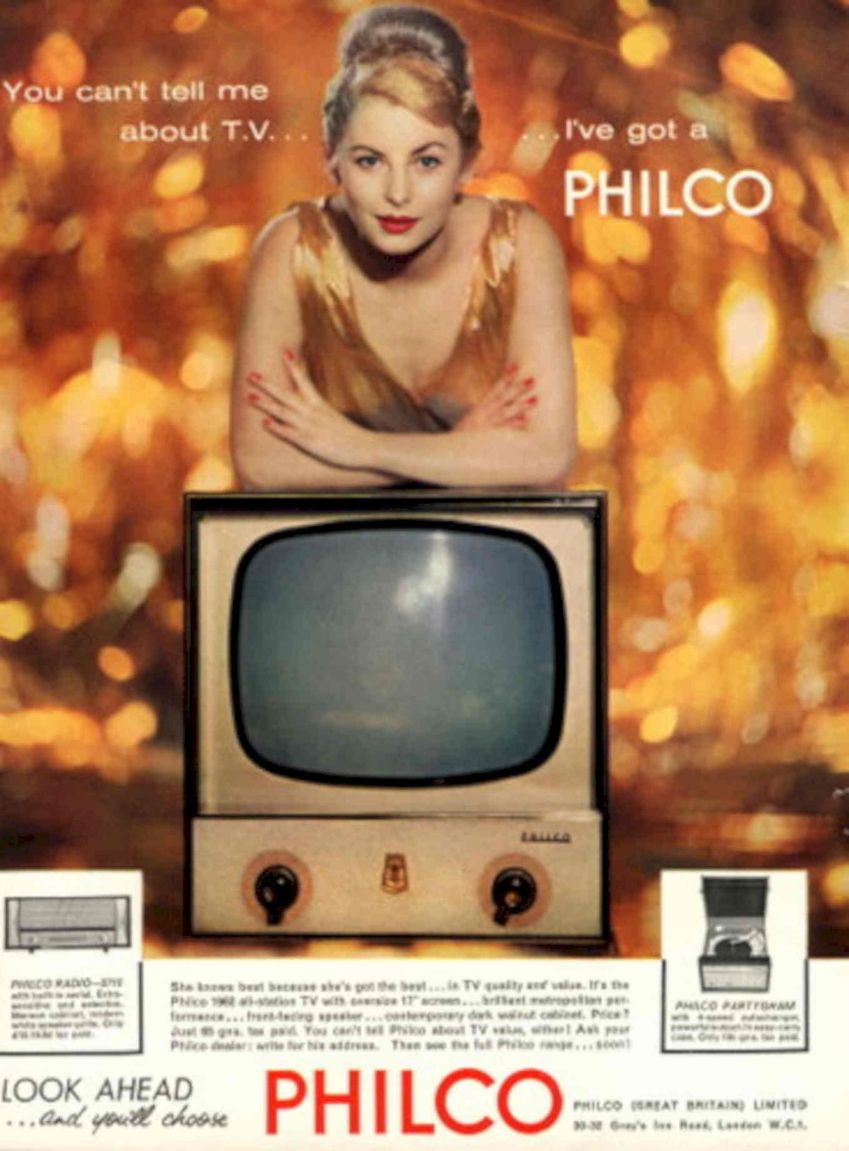 Philco Television Woman 1950s Vintage Retro Advert Poster