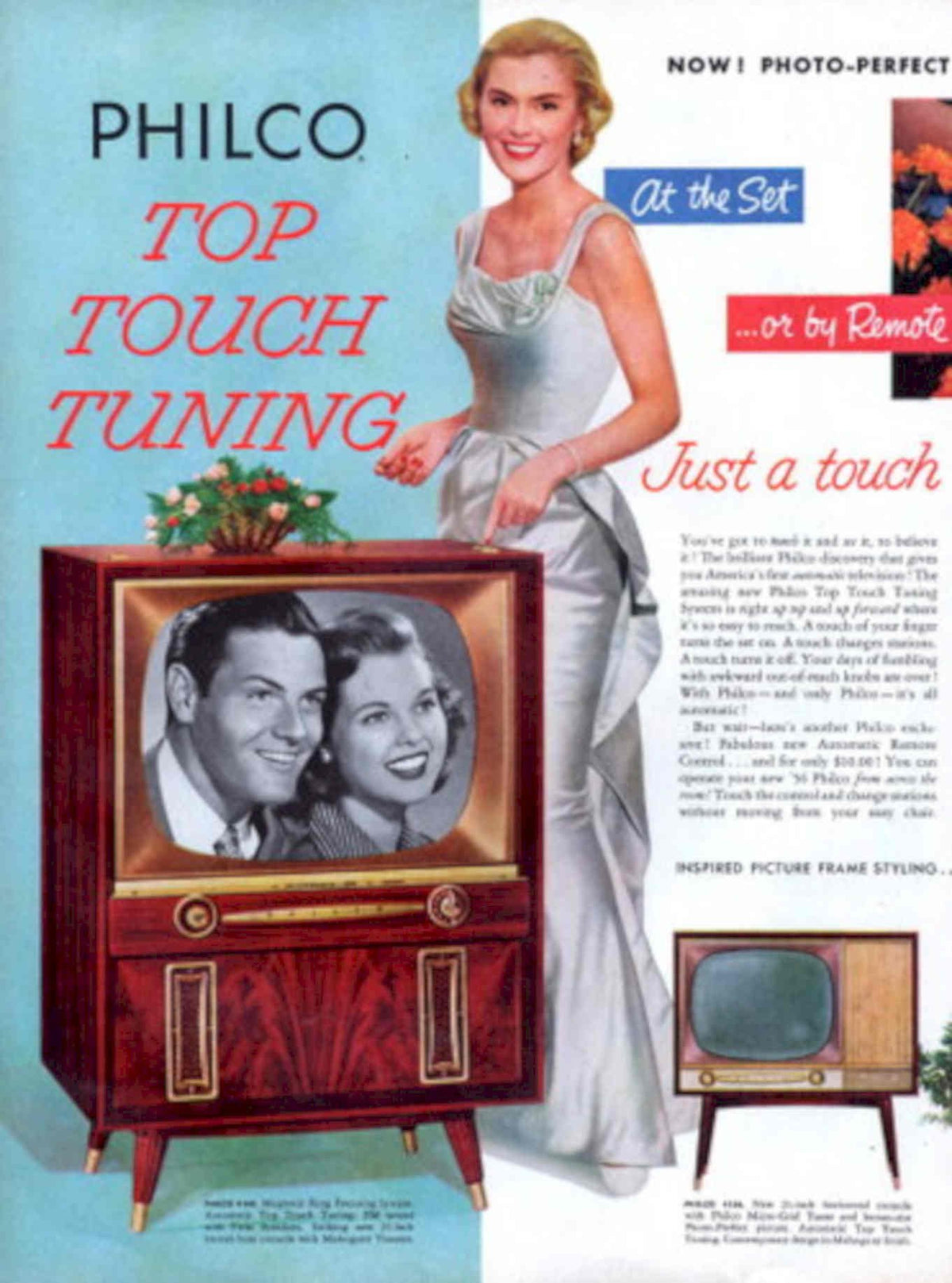 Philco Top Touch 1950s Vintage Retro Advert Poster