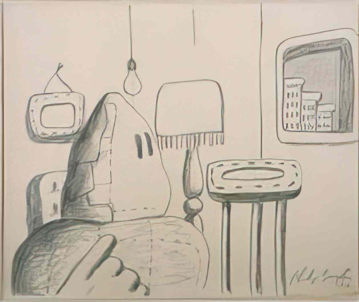 Philip Guston figure in interior Art A4 Photo Print