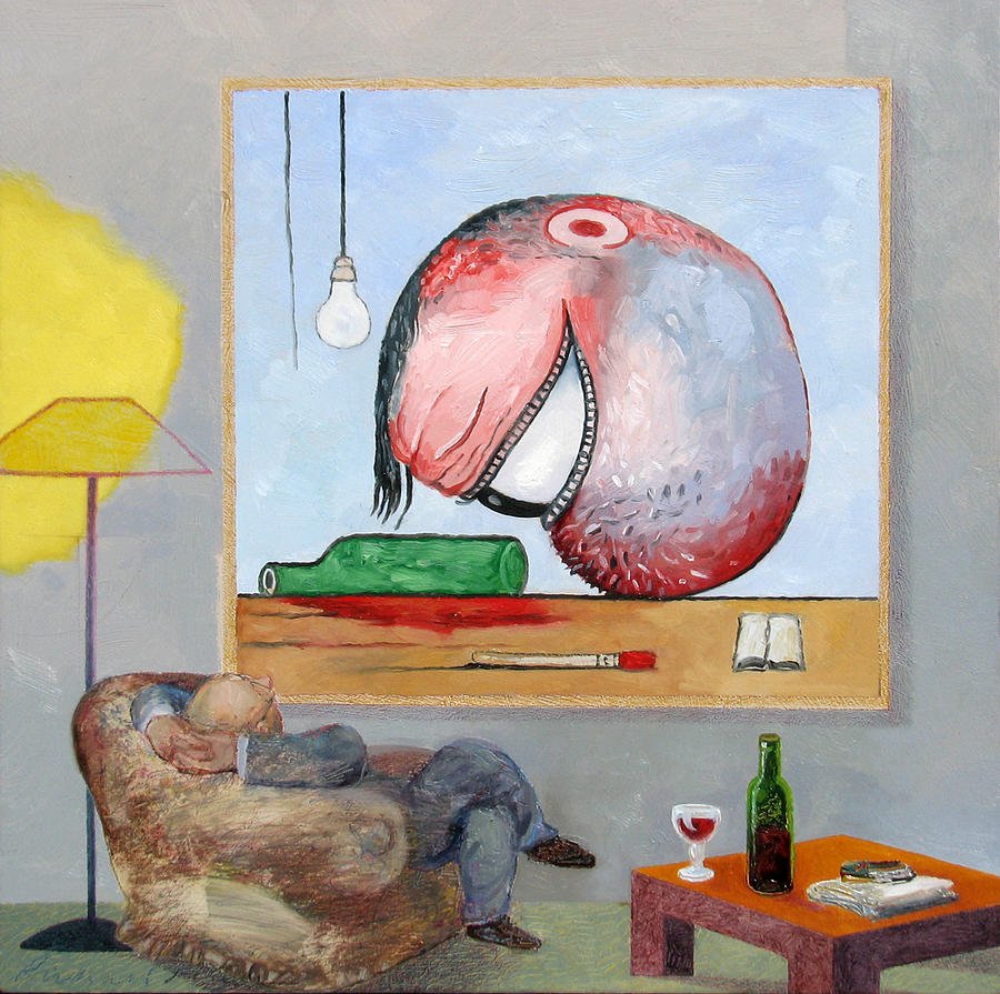 Philip Guston head and bottle 2 A4 Photo Print