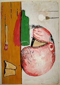 Philip Guston head and bottle 3 A4 Photo Print