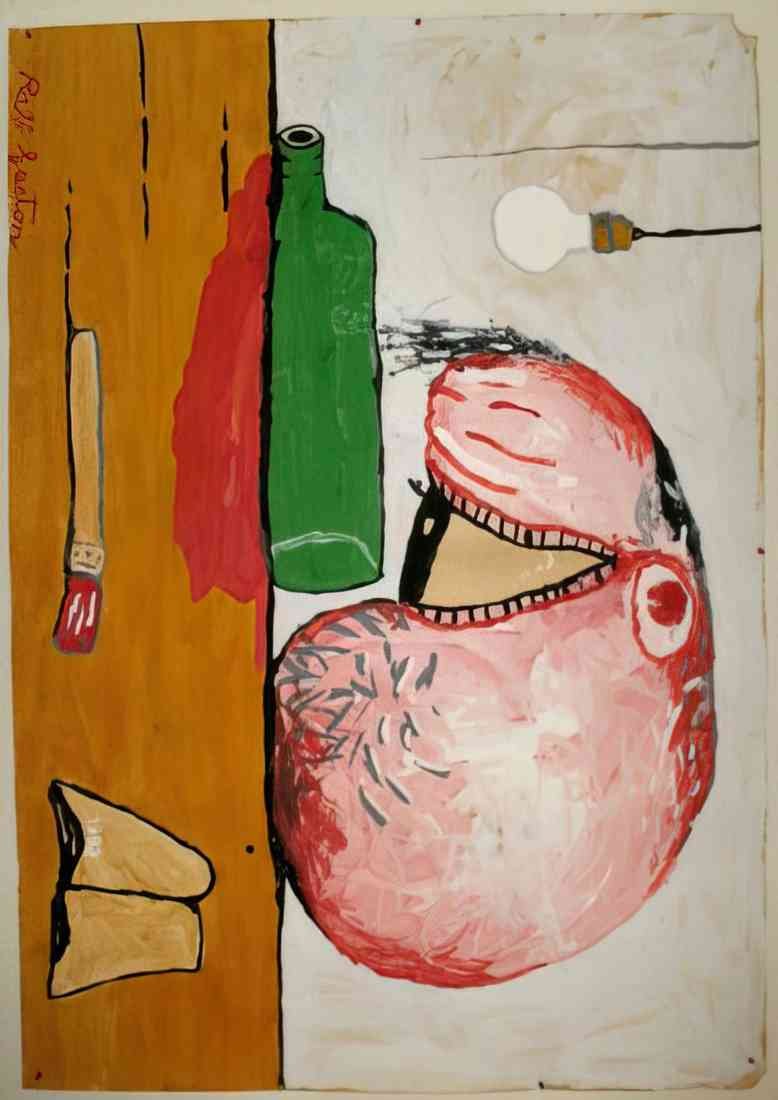 Philip Guston head and bottle 3 A4 Photo Print