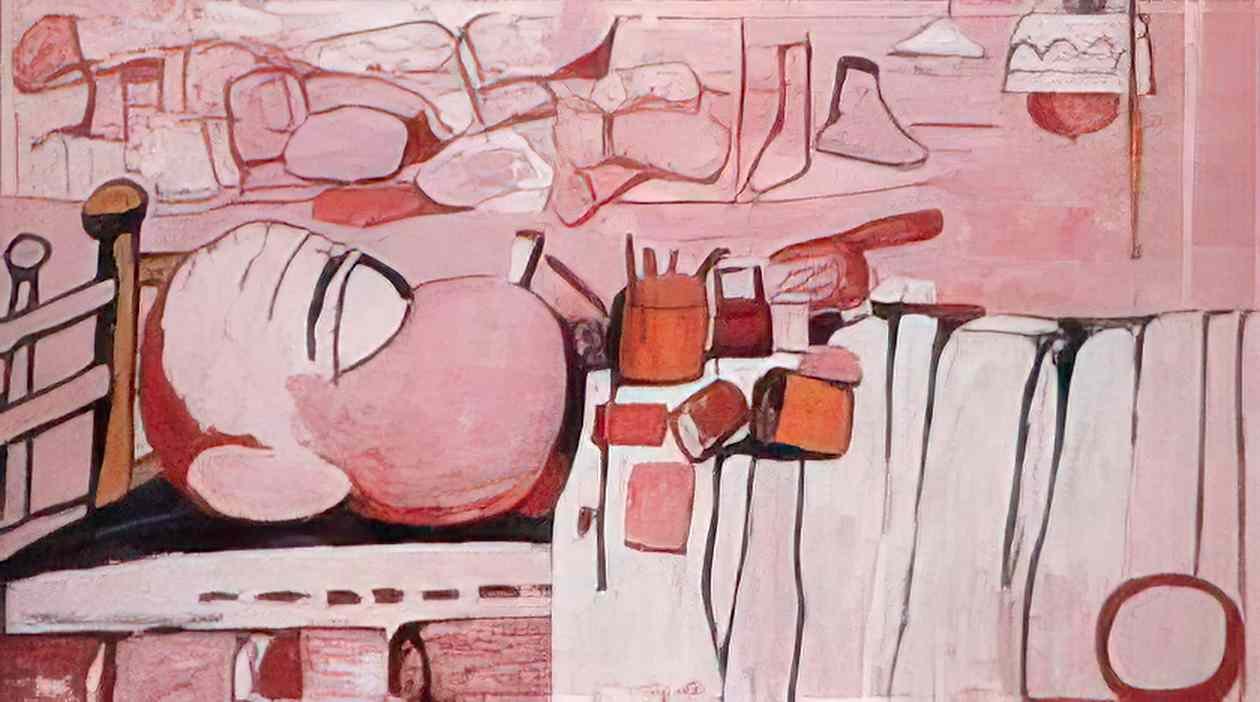 Philip Guston painter in bed 1973 Art A4 Photo Print