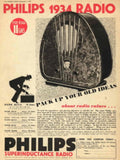 Philips 1934 Radio 1930s Vintage Retro Advert Poster