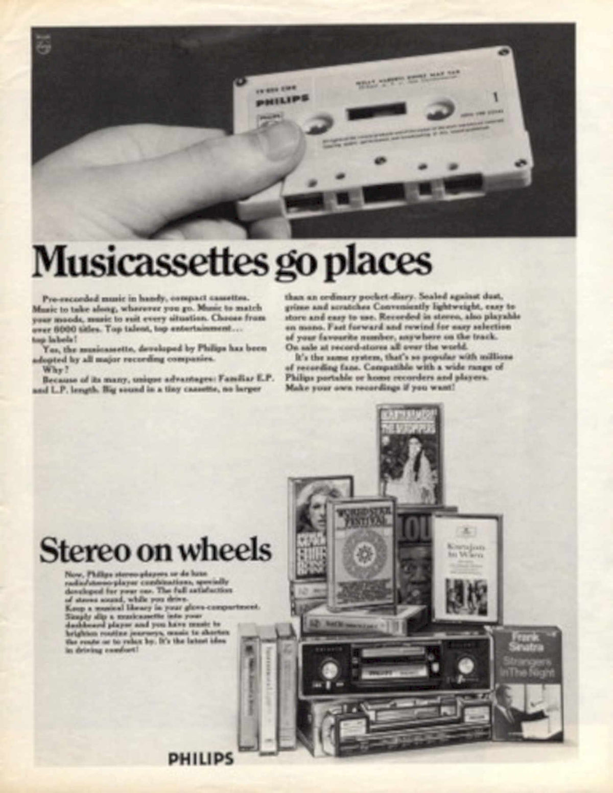 Philips Musicassettes Stereo 1970s Vintage Retro Advert