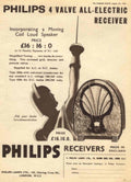 Philips Receiver 1933 1930s Vintage Retro Advert Poster