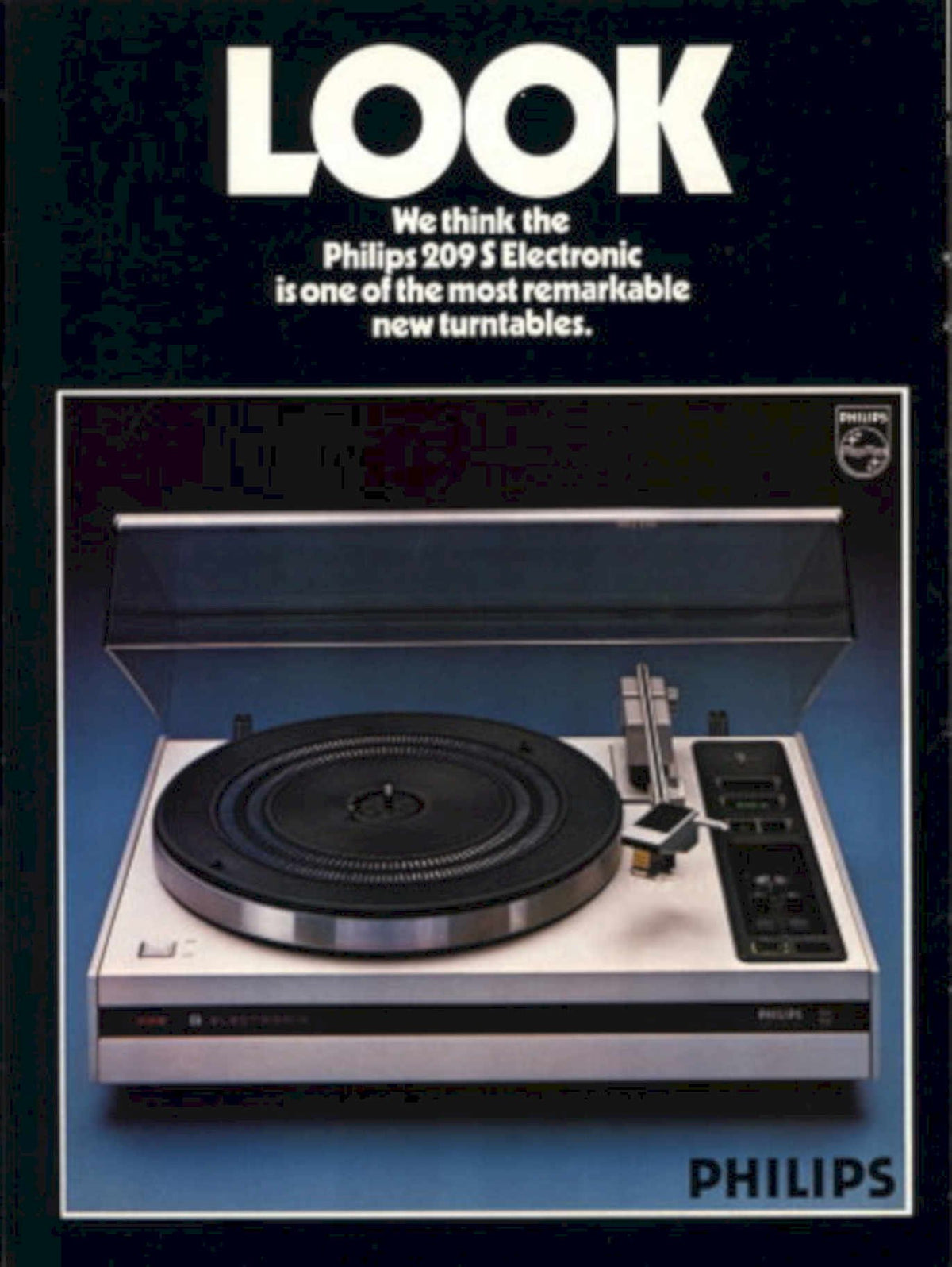 Philips Turntable 209s 1970s Vintage Retro Advert