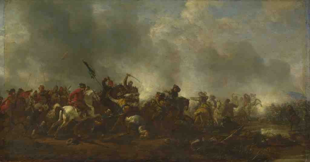 Philips Wouwermans Cavalry attacking Infantry A4 Photo Print