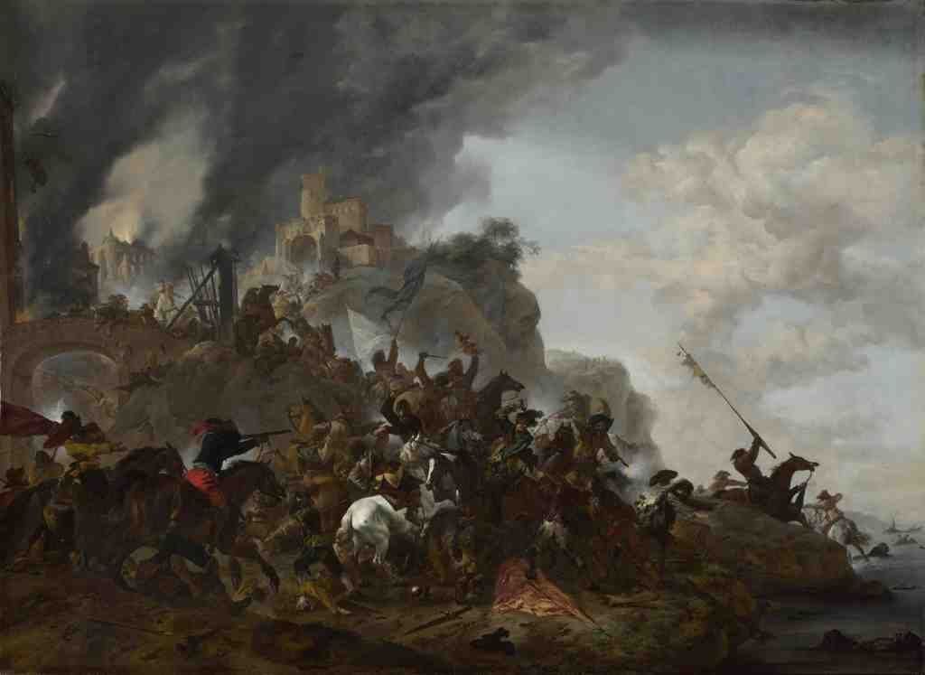 Philips Wouwermans Cavalry making a Sortie from a Fort on a Hill A4 Photo Print