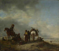 Philips Wouwermans Seashore with Fishwives offering Fish A4 Photo Print