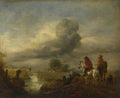 Philips Wouwermans Two Vedettes on the Watch by a Stream A4 Photo Print