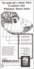 Philishave Rotary Action 1960s Vintage Retro Advert