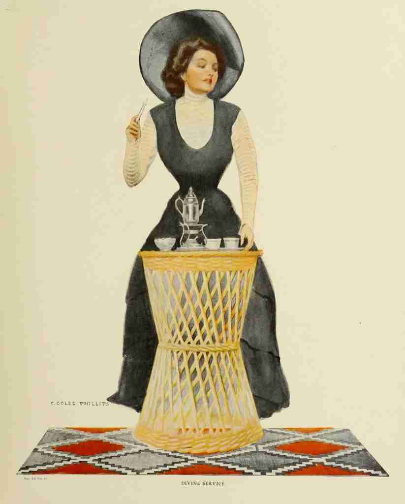 Phillips Clarence Coles Girls 1911 Divine service A4 Photo Print