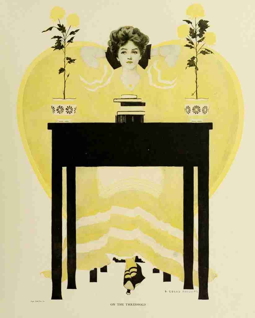 Phillips Clarence Coles Girls 1911 On the threshold A4 Photo Print