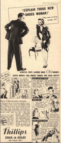 Phillips Shoes Vintage 1950s Vintage Retro Advert Poster