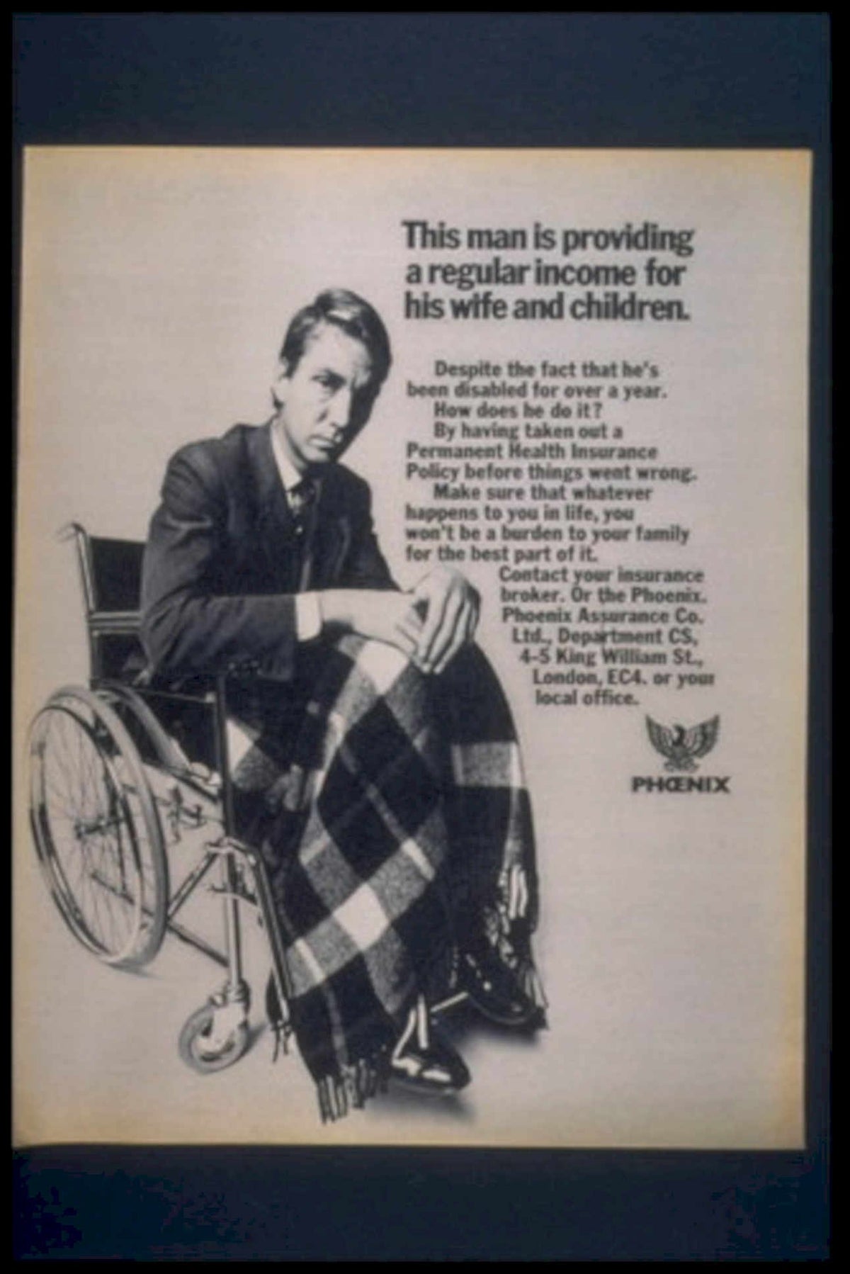 Phoenix Insurance Man 1970s Vintage Retro Advert
